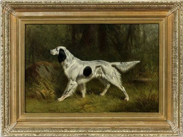 Hunting Dog Oil Painting by Hermann Gustave Simon