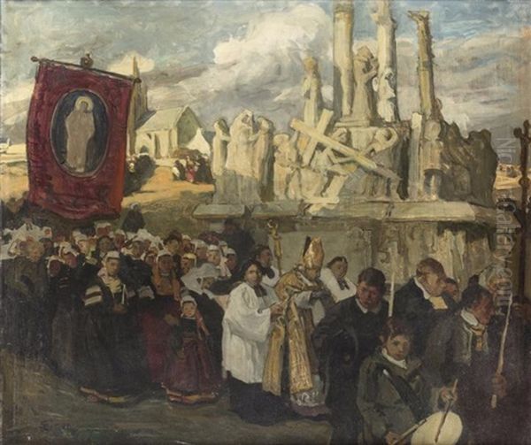 Procession A La Chapelle Notre-dame-de-tronoen by Lucien Simon