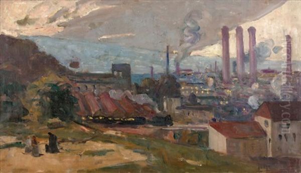 La Ville Industrielle Qui S'eveille (study) Oil Painting by Lucien Simon