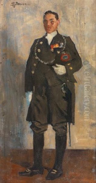 Portrait En Pied D'un Militaire Oil Painting by Lucien Simon