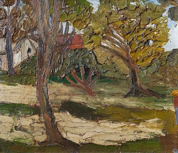 Parque Con Casas Oil Painting by Alfredo De Simone