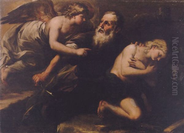 The Sacrifice Of Isaac Oil Painting by Giuseppe Simonelli