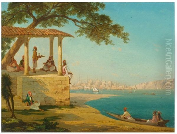 Vue D'istanbul Oil Painting by John Pierre Simonet