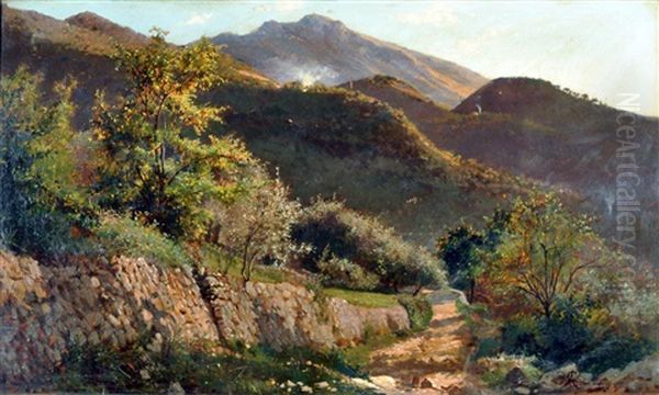 Strada Di Campagna Oil Painting by Alfonso Simonetti