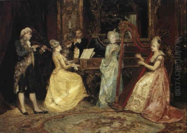 The Music Party Oil Painting by Ettore Simonetti