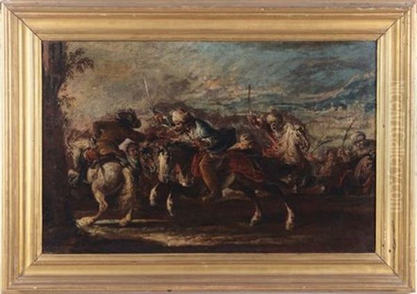 Battaglia Con Cavalieri Oil Painting by Francesco Simonini