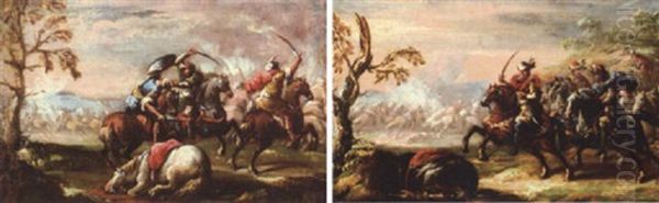 Cavalry Charge Oil Painting by Francesco Simonini