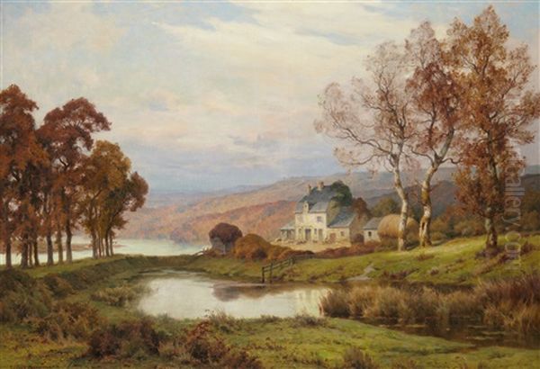 Maison Au Bord D'un Lac Oil Painting by Lucien Simonnet