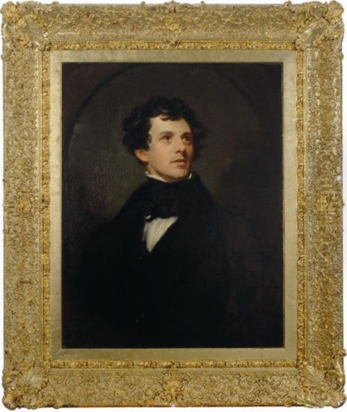 Portrait Of The Poet Charles Swain Oil Painting by William Bradley