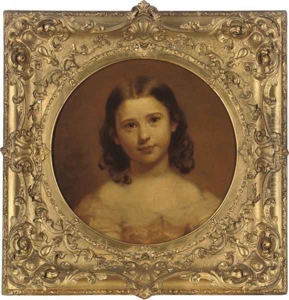 Portrait Of The Artist's Daughter Oil Painting by William Bradley