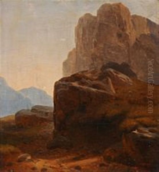 Mountainscape From Algeria Oil Painting by Niels Simonsen