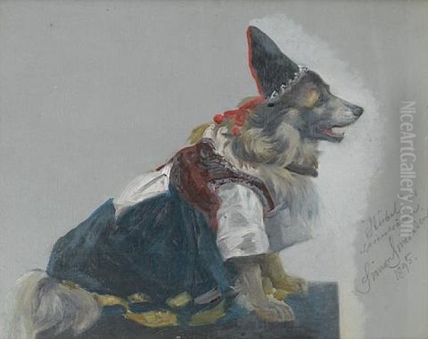 Slubel In Costume Oil Painting by Simon Simonsen