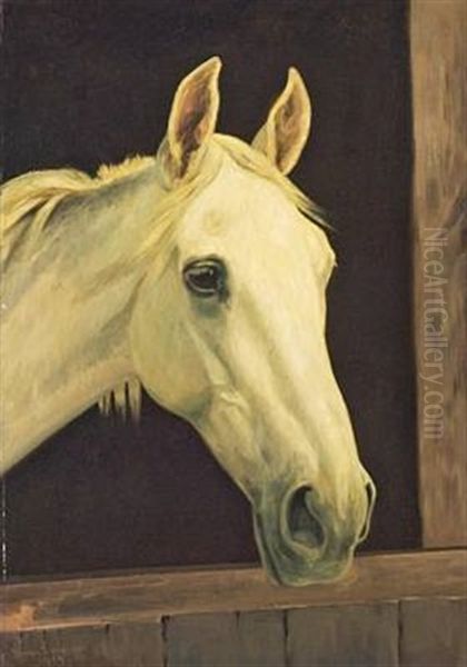 Kasak, Portrait Of A Horse Oil Painting by Simon Simonsen