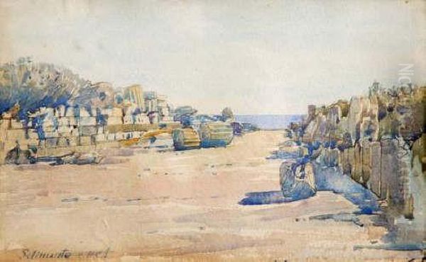 Ruins Of Sellinus Sicily Oil Painting by Harold Chalton Bradshaw