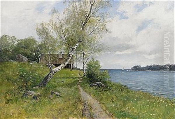 Skargardslandskap Oil Painting by Konrad Simonsson