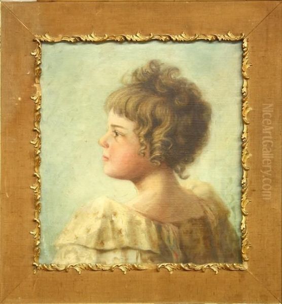 Portrait Of Hazel Bradshaw Oil Painting by Nellie A. Bradshaw