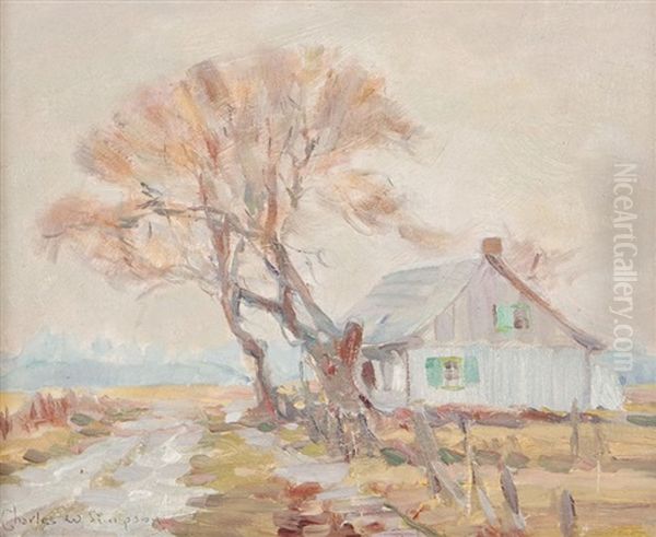 A Grey Day Oil Painting by Charles Walter Simpson