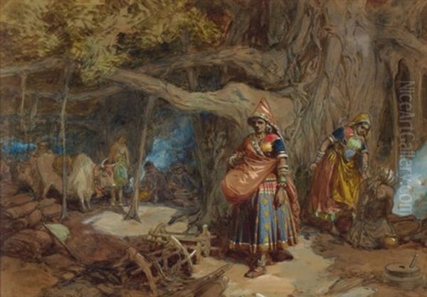 The Brindjarries Oil Painting by William Simpson