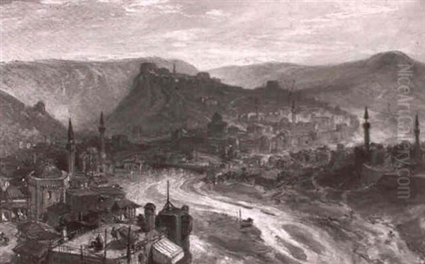 The City Of Kars In Asiatic Turkey Oil Painting by William Simpson