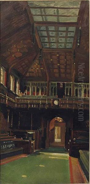 Interior Of The House Of Commons Oil Painting by Charles Sims