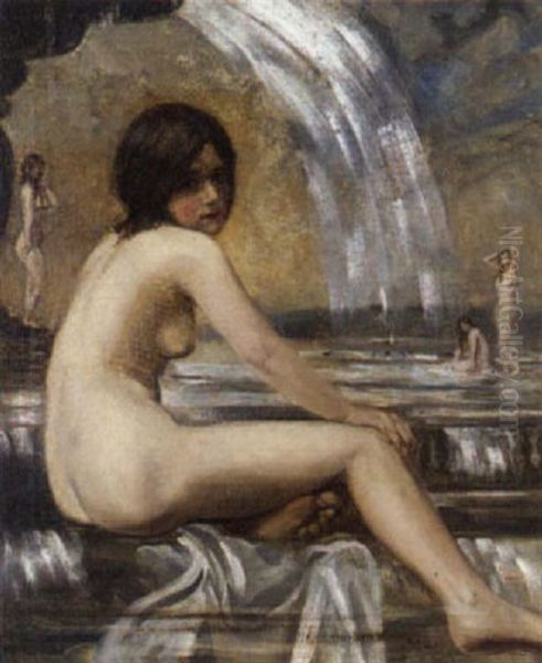 The Fountain Oil Painting by Charles Sims