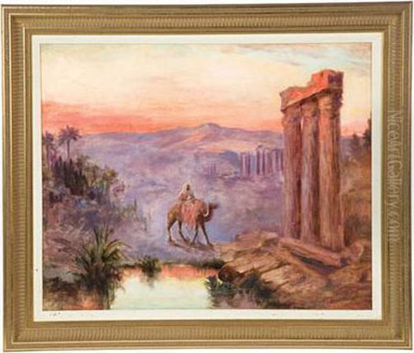 Orientalist Landscape Oil Painting by Josephine Wyman Bradstreet