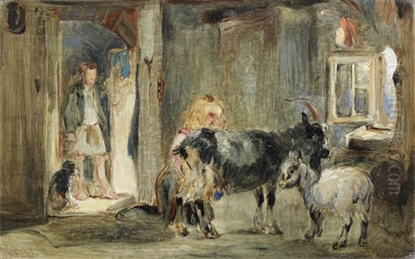 The Goat Herd's Cottage Oil Painting by William Simson