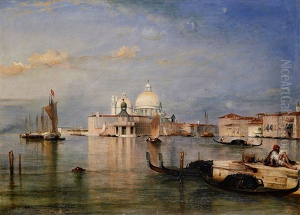 Utsikt Over Canal Grande Och S:ta Maria Della Salute Oil Painting by William Simson