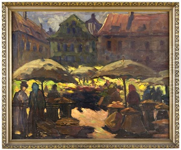 Kvetinovy Trh Oil Painting by Jaroslav Simunek