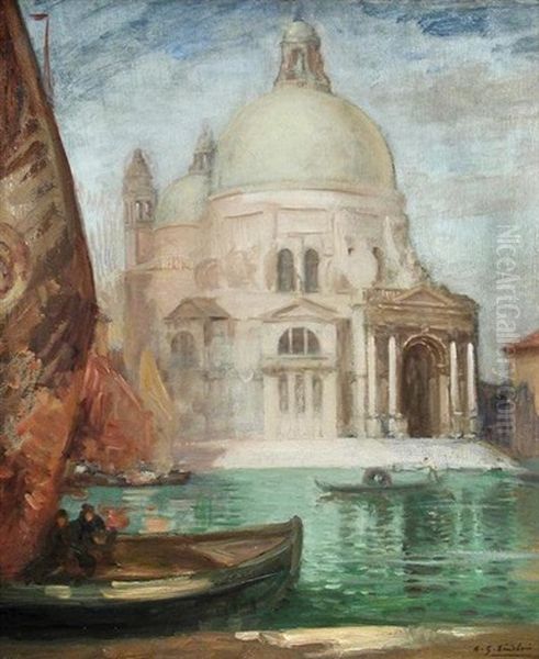 Santa Maria Della Salute, Venice Oil Painting by Alexander Giorden Sinclair