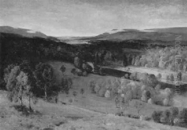 The Road To The Isles Looking Towards Loch Rannoch From Strath Tummel Oil Painting by Alexander Giorden Sinclair