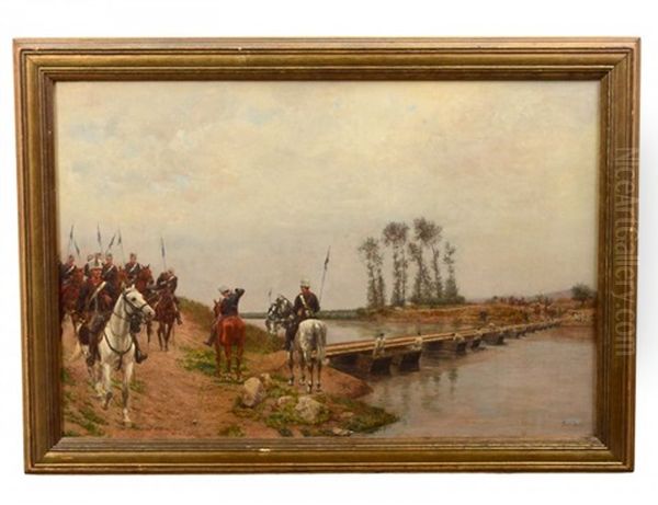 Calvary Crossing River Oil Painting by Francesca Sindici