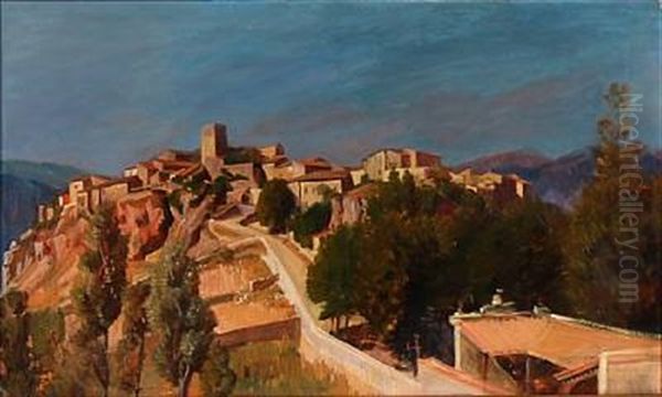 View From Italy Oil Painting by Knud Sinding