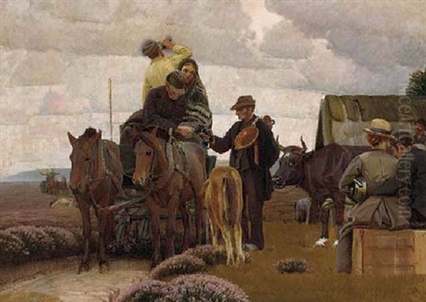 The Travellers' Rest Oil Painting by Knud Sinding