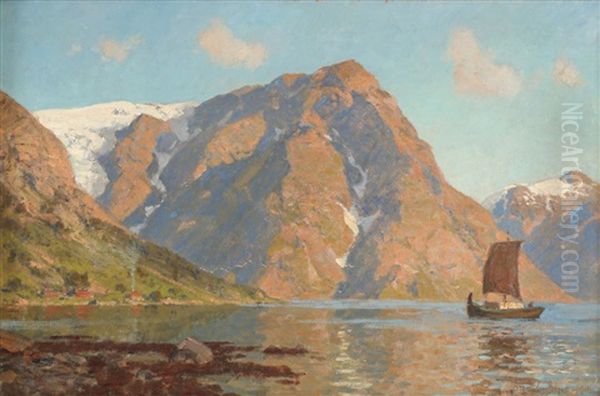 Fra Sognefjorden Oil Painting by Otto Ludwig Sinding