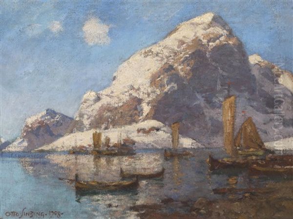 Von Den Lofoten Oil Painting by Otto Ludwig Sinding