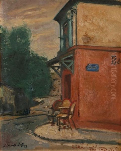 Montmartre, Le Cafe Rose Oil Painting by Nicolas Sinezouboff