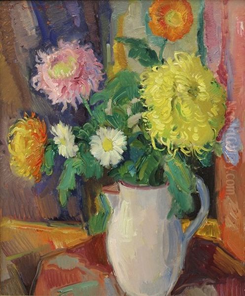 Still Life With Flowers Oil Painting by Nicolas Sinezouboff