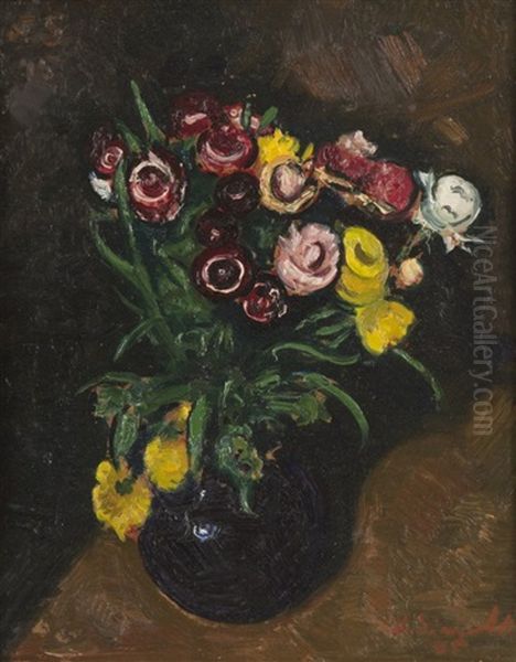 A Bouquet Of Buttercups Oil Painting by Nicolas Sinezouboff