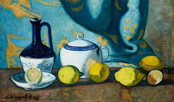 Nature Morte Aux Citrons Oil Painting by Nicolas Sinezouboff