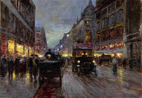 Nachtliches Paris Oil Painting by William Henry Singer Jr.