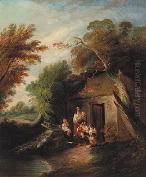 The Cottage Door Oil Painting by Henry Singleton