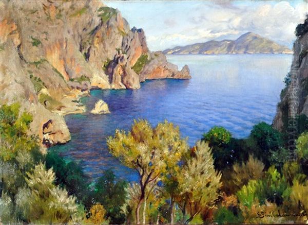 Capri Oil Painting by Gofredo Sinibaldi