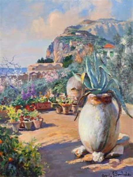 Terrassengarten Oil Painting by Gofredo Sinibaldi