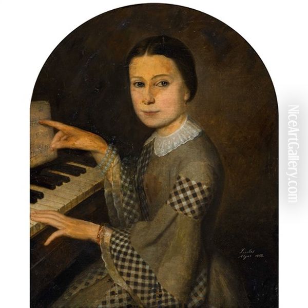 Junge Frau Am Klavier Oil Painting by Joseph Sintes