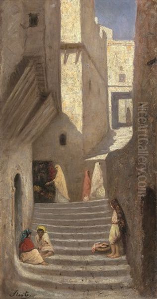 Dans La Casbah D'alger Oil Painting by Joseph Sintes