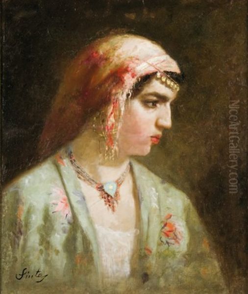 Femme Orientale De Profil Oil Painting by Joseph Sintes