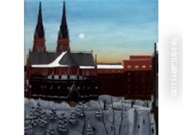 St. John's Church Helsinki Oil Painting by Sulho Sipilae