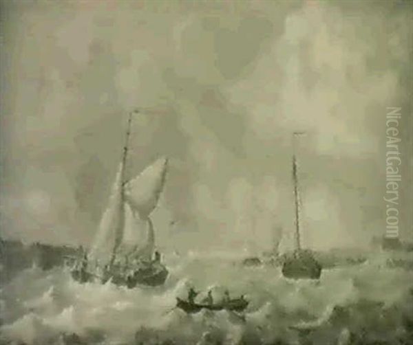 Entering The Harbor Oil Painting by Joseph Sipkes