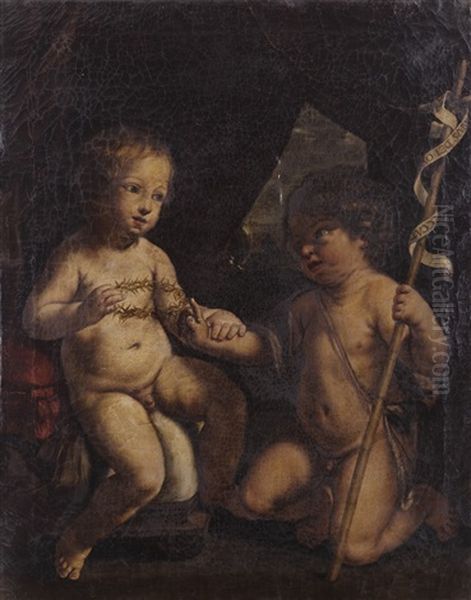 Gesu Bambino E Il Battista Oil Painting by Elisabetta Sirani